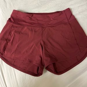 Lululemon Maroon Speed Up 4inch Shorts